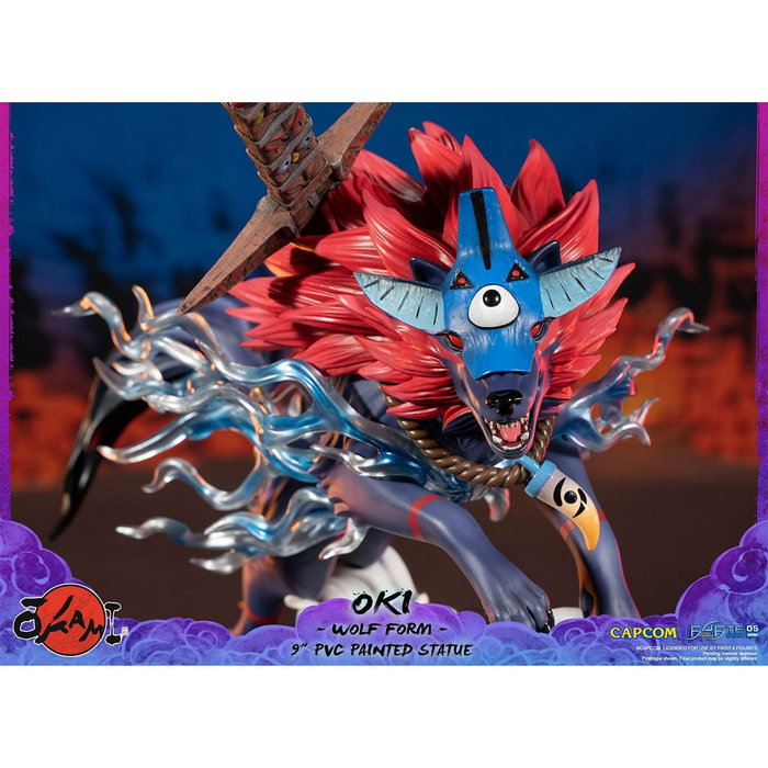 First 4 Figures Figurine PVC Okami Oki Forme Loup avec Base Détaillée