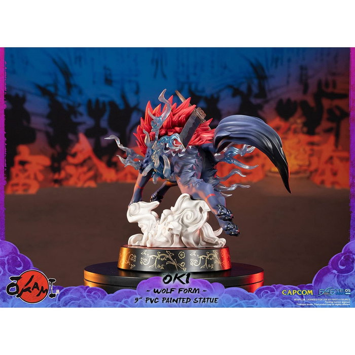 First 4 Figures Figurine PVC Okami Oki Forme Loup avec Base Détaillée