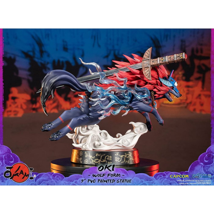 First 4 Figures Figurine PVC Okami Oki Forme Loup avec Base Détaillée