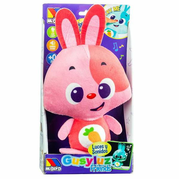 Peluche sonore Moltó Gusy luz Baby Bunny Rose 7,5 cm Peluche sonore Moltó Gusy luz Baby Bunny Rose 7,5 cm