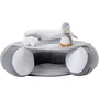 Nuby Siège Gonflable Sit & Play avec Plateau Amovible - Siège de Sol Sensoriel avec Jouets pour l'Éveil des Bébés dès 6 Mois - Gris