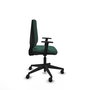 Chaise Elche Contact permament de base Tissu Vert foncé Base pyramidale noire Accoudoir 1D Sans appui-tête Roulettes 65mm nylon