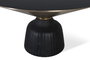GINER Y COLOMER Table basse en verre trempé avec structure en aluminium - Noir et doré - Diamètre 76 cm, Hauteur 44 cm - Design contemporain pour salon