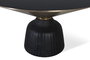GINER Y COLOMER Table basse en verre trempé avec structure en aluminium - Noir et doré - Diamètre 76 cm, Hauteur 44 cm - Design contemporain pour salon