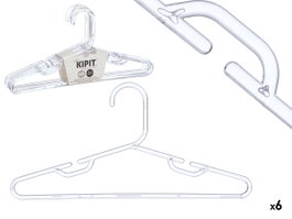 Kipit Set 6 Cintres Enfants Transparent Plastique 30x15x4 cm (Set de 24)