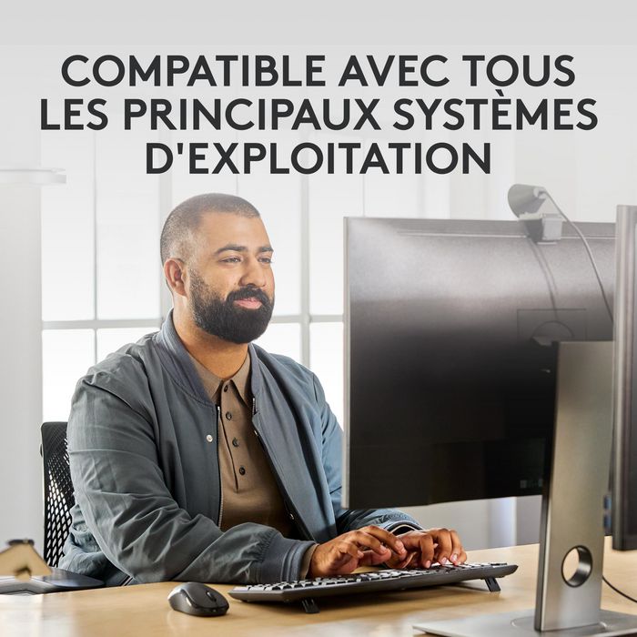 Logitech MK370 - Combo clavier et souris sans fil pour entreprise, clavier résistant aux éclaboussures et souris silencieuse avec connectivité USB/BT Logitech MK370 - Combo clavier et souris sans fil pour entreprise, clavier résistant aux éclaboussures et souris silencieuse avec connectivité USB/BT