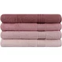 Set de 4 serviettes de bain en coton 100% - 70 x 140 cm - Couleur poudre