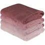 Set de 4 serviettes de bain en coton 100% - 70 x 140 cm - Couleur poudre