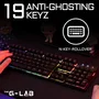 The G-Lab KEYZ-CAESIUM/FR Clavier Gaming RGB Membrane - Disposition FR - 12 raccourcis multimédias - 19 touches anti-ghosting