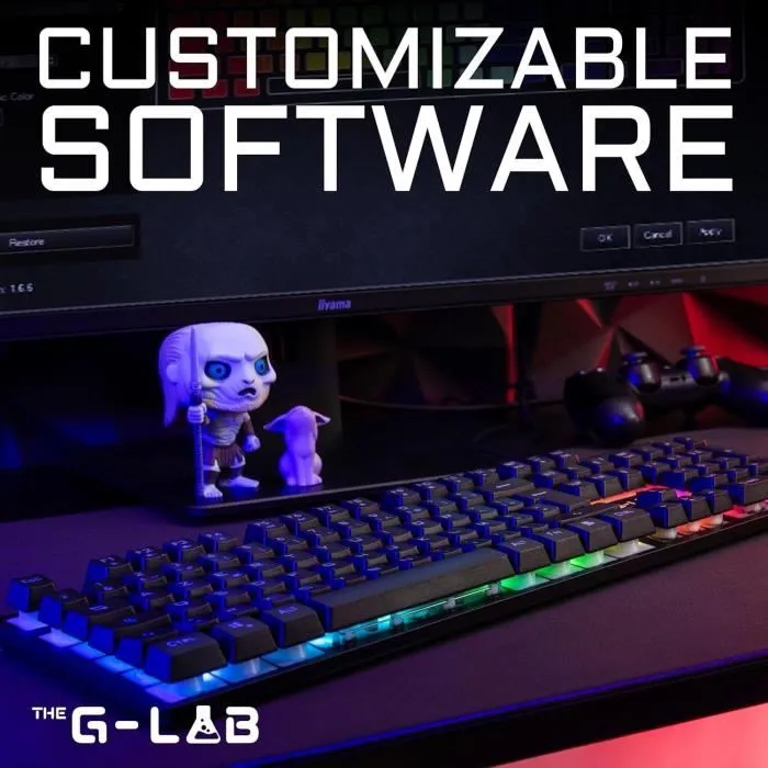 The G-Lab KEYZ-CAESIUM/FR Clavier Gaming RGB Membrane - Disposition FR - 12 raccourcis multimédias - 19 touches anti-ghosting The G-Lab KEYZ-CAESIUM/FR Clavier Gaming RGB Membrane - Disposition FR - 12 raccourcis multimédias - 19 touches anti-ghosting
