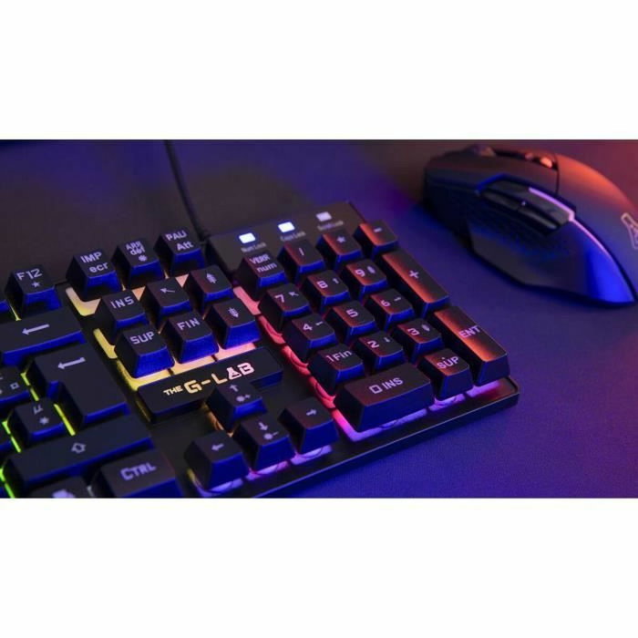 The G-Lab KEYZ-CAESIUM Clavier Gaming RGB Membrane Noir AZERTY FR