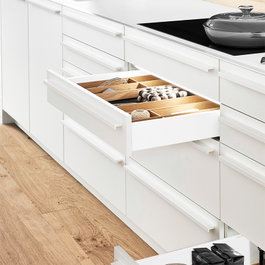 HERRAJES ALK Tiroir QUBE SMOVE blanc, hauteur 120 mm, mesure 550 mm