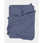 Parure de lit King Size Bleu - 1 housse de couette 240 x 220 cm + 2 taies d'oreiller 60 x 60 cm en coton renforcé