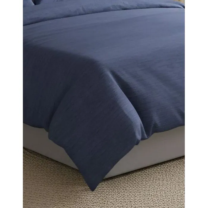 Parure de lit King Size Bleu - 1 housse de couette 240 x 220 cm + 2 taies d'oreiller 60 x 60 cm en coton renforcé