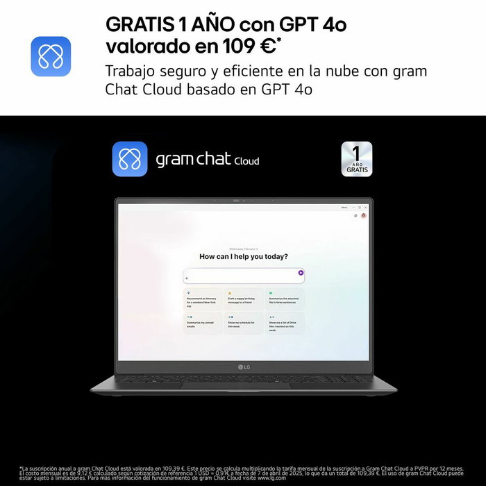 Ordinateur Portable LG 16Z90T-G.AD88B 2 TB SSD 16" intel core ultra 7 255H 32 GB RAM Ordinateur Portable LG 16Z90T-G.AD88B 2 TB SSD 16" intel core ultra 7 255H 32 GB RAM