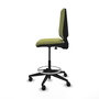Tabouret Taburete Elche Contact permament de base Tissu Vert olive Base pyramidale noire Sans accoudoirs Sans appui-tête Roulettes 65mm nylon