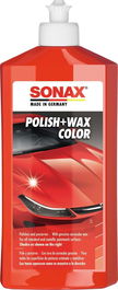 SONAX Polisseur + Cire Rouge SX02964000 500 mL pour Peinture Métallisée Rouge