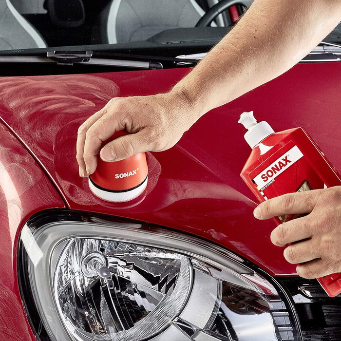 SONAX Polisseur + Cire Rouge SX02964000 500 mL pour Peinture Métallisée Rouge