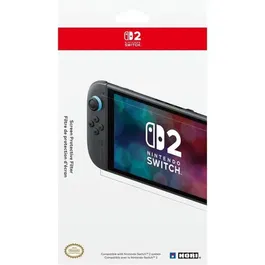 Hori Protection écran en verre trempé pour Nintendo Switch 2 - Anti-bulles - Antichoc - Anti-rayures - Transparent - Sous licence officielle