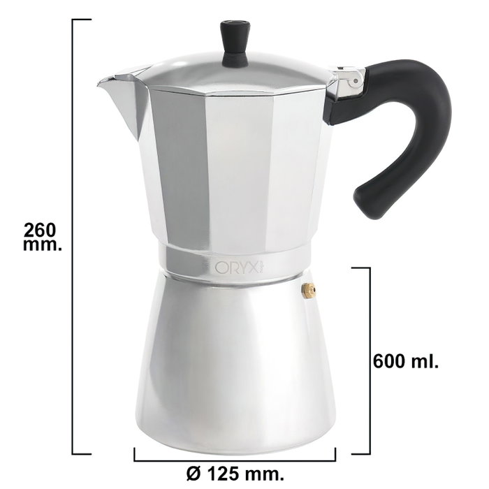 ORYX Cafetière Italienne en Aluminium pour Induction 12 Tasses (600 ml)
