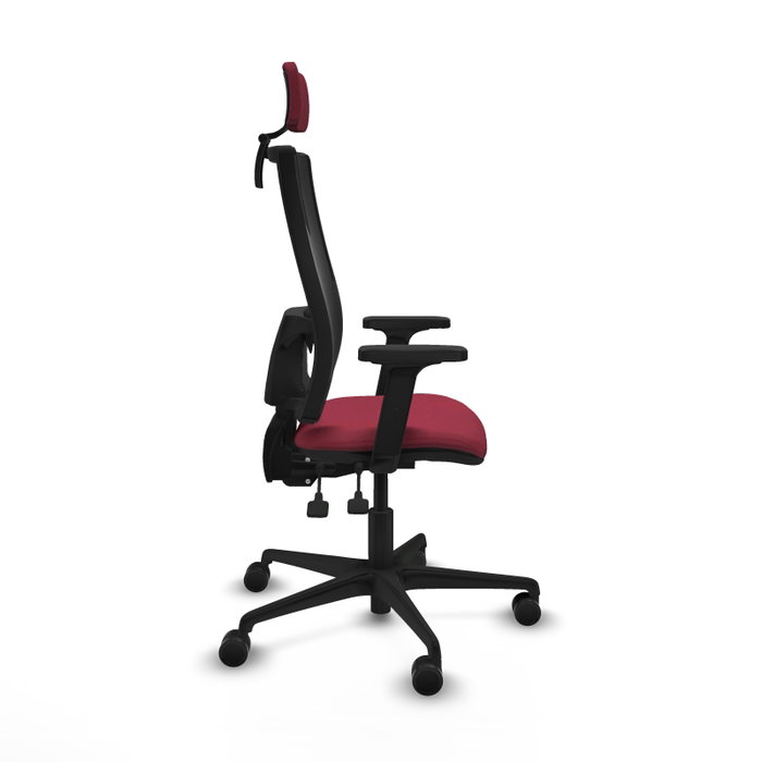 Piqueras Y Crespo Bormate Chaise de Bureau Granate et Noir avec Mécanisme Asynchrone et Appui-tête 2D