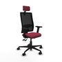 Piqueras Y Crespo Bormate Chaise de Bureau Granate et Noir avec Mécanisme Asynchrone et Appui-tête 2D