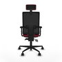 Piqueras Y Crespo Bormate Chaise de Bureau Granate et Noir avec Mécanisme Asynchrone et Appui-tête 2D