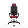 Piqueras Y Crespo Bormate Chaise de Bureau Granate et Noir avec Mécanisme Asynchrone et Appui-tête 2D