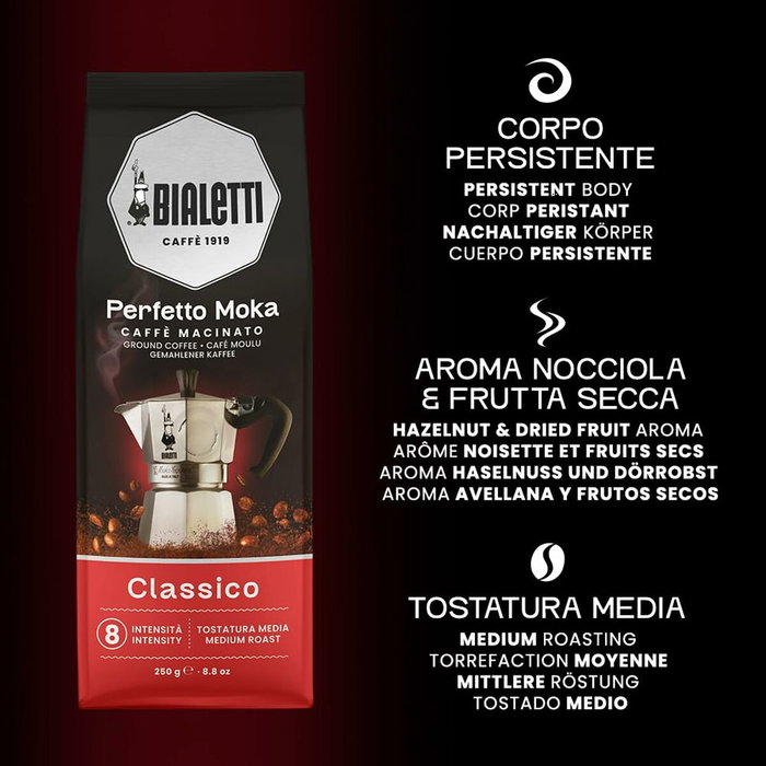 Café moulu Bialetti Perfetto Moka Classic 250 g (2 Unités)