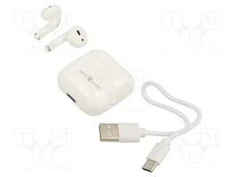 GEMBIRD Casque sans fil blanc avec microphone et USB C