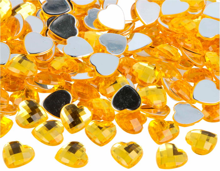 Innspiro Gemmes acryliques cœur jaune 14x14mm 500u. Innspiro Gemmes acryliques cœur jaune 14x14mm 500u.