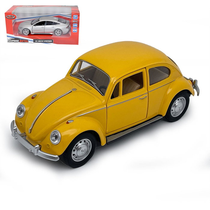 TACHAN - Réplique Volkswagen Coccinelle Classique 1967 à l'échelle 1:28 avec mécanisme Pullback, Jaune, Jouet recommandé à partir de 3 ans TACHAN - Réplique Volkswagen Coccinelle Classique 1967 à l'échelle 1:28 avec mécanisme Pullback, Jaune, Jouet recommandé à partir de 3 ans