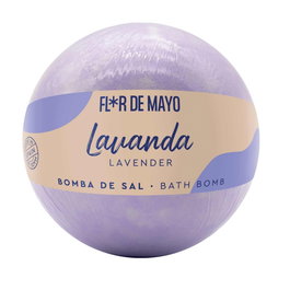 Flor De Mayo - Bombe de sels effervescente pour le bain à la lavande, enrichie à l'urée, 200g - Détente, relaxation et soin de la peau