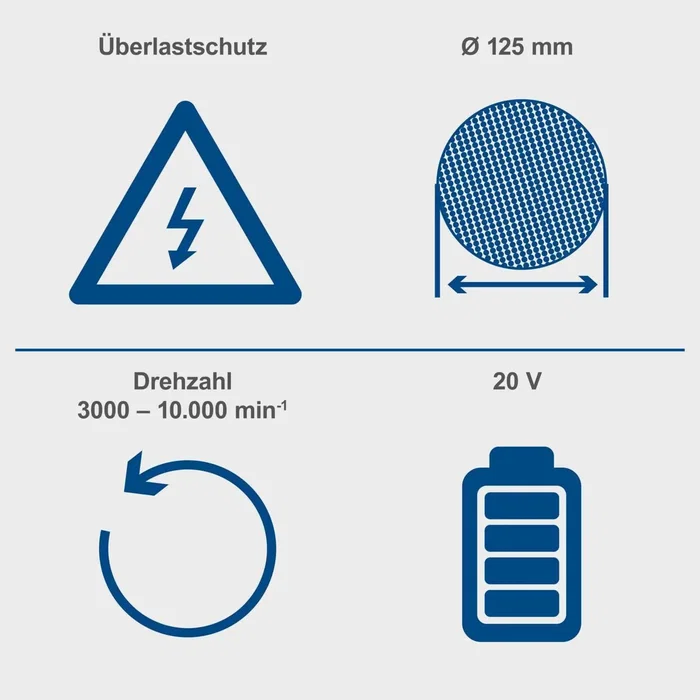 Scheppach BC-AG125-X Meuleuse d'angle sans fil 125 mm 20V Pro avec batterie 2Ah et starter kit - SET S
