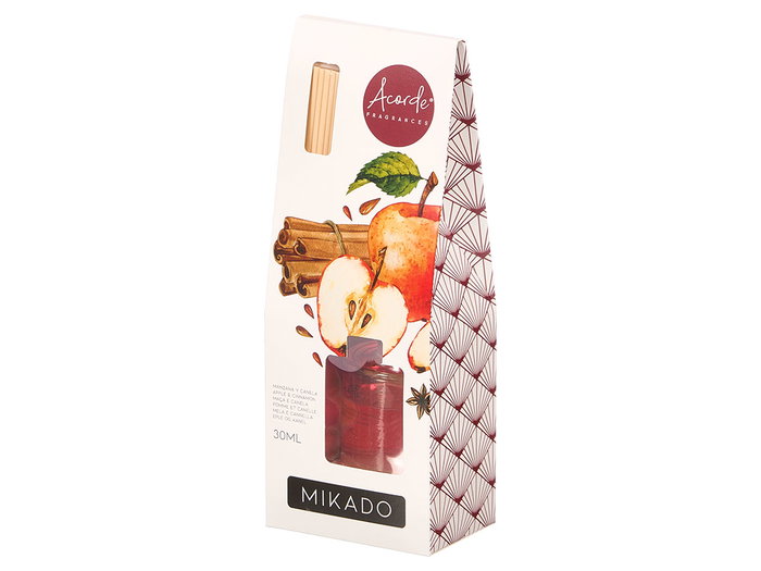 Acorde Mikado Pomme Cannelle 30 ml Bougie Parfumée 7x20x5 cm (Set de 24)