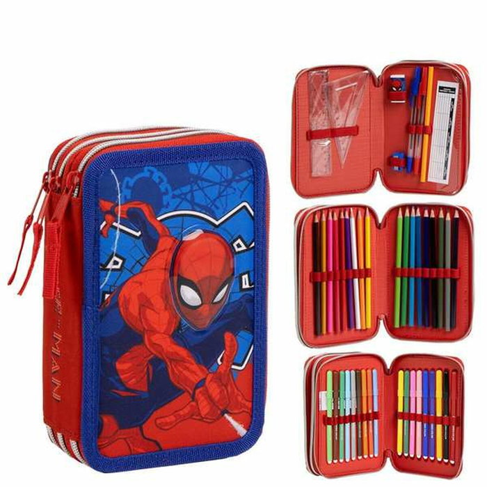 Pochette crayons Spider-Man Bleu 12,5 x 6,5 x 19,5 cm Pochette crayons Spider-Man Bleu 12,5 x 6,5 x 19,5 cm