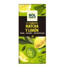 Solnatural Tablette Chocolat Matcha Citron Vegan 70g Bio