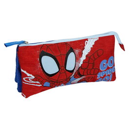 CERDÁ Porte-Tout Triple Spidey Marvel en Polyester 100% - 22.5 x 21.5 x 2 cm