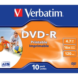 Verbatim DVD-R 4.7 Go 16X Boîte de 10 Imprimable