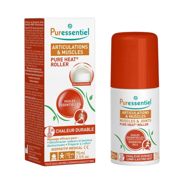 Puressentiel Pure Heat Huile Corporelle Roll-On aux Huiles Essentielles pour Articulations et Muscles 75 ml Puressentiel Pure Heat Huile Corporelle Roll-On aux Huiles Essentielles pour Articulations et Muscles 75 ml
