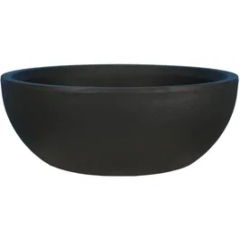 RIVIERA Pot de Fleurs Granit - Coupe en Polypropylène Noir, Diamètre 40 cm Hauteur 15 cm
