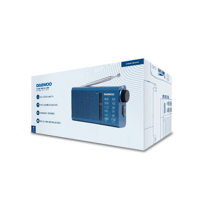 DAEWOO Radio AM/FM avec haut-parleur bleu DAEWOO Radio AM/FM avec haut-parleur bleu