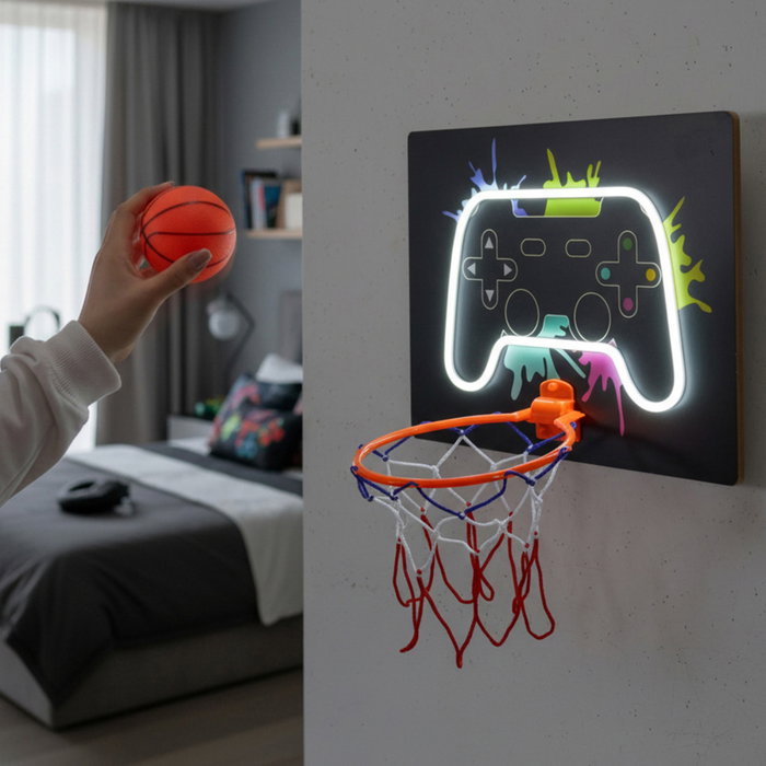 Home Deco Factory Déco Néon Jeu de Basket-ball avec LED et accessoires Home Deco Factory Déco Néon Jeu de Basket-ball avec LED et accessoires