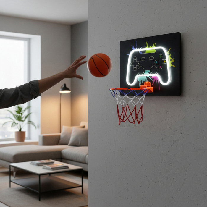 Home Deco Factory Déco Néon Jeu de Basket-ball avec LED et accessoires Home Deco Factory Déco Néon Jeu de Basket-ball avec LED et accessoires