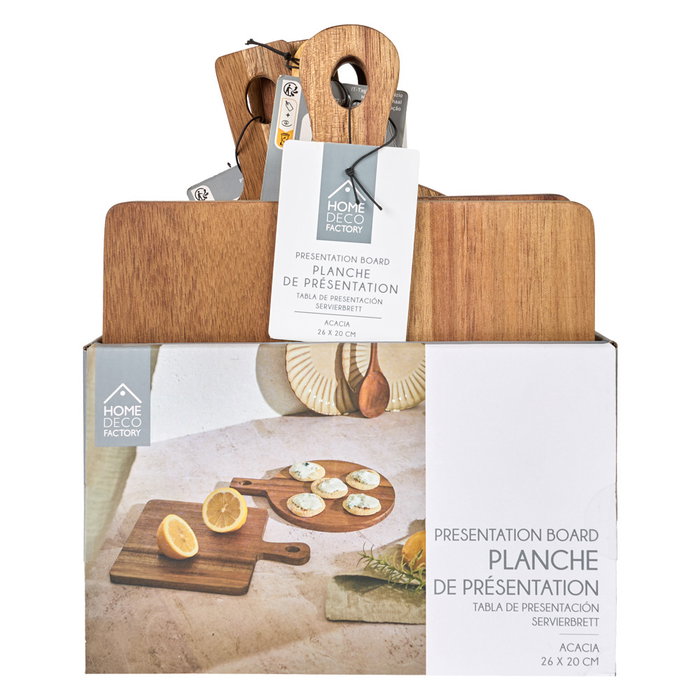 Home Deco Factory Planche en acacia COCOONING, modèles assortis