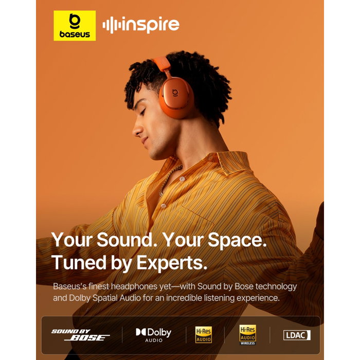 Baseus Inspire XH1 Casque sans fil avec réduction de bruit, Corail
