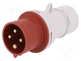 PAWBOL Fiche mâle d'alimentation AC triphasée 16A 400V AC 3P+PE 6H