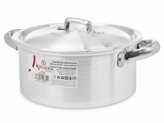 Kinvara Casserole en aluminium 18 cm 2L Capacité 2000 ml Argentée (Set de 10)