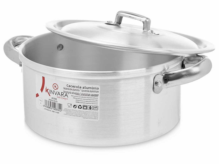 Kinvara Casserole en aluminium 18 cm 2L Capacité 2000 ml Argentée (Set de 10)