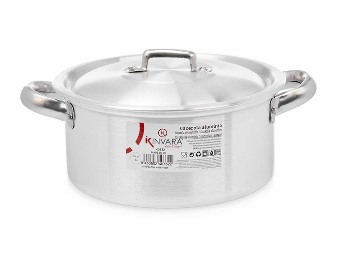 Kinvara Casserole en aluminium 18 cm 2L Capacité 2000 ml Argentée (Set de 10)